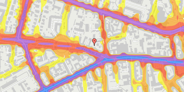 Trafikstøjkort på Frederiksberg Alle 6D, 1. th, 1820 Frederiksberg C