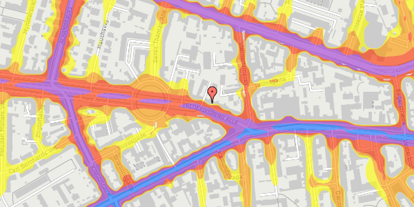 Trafikstøjkort på Frederiksberg Alle 8, 1. , 1820 Frederiksberg C