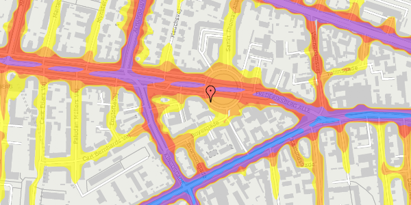 Trafikstøjkort på Frederiksberg Alle 19A, st. th, 1820 Frederiksberg C