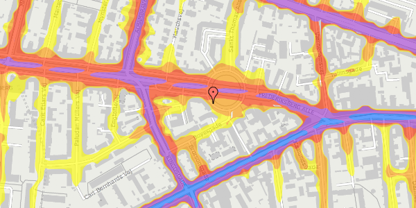 Trafikstøjkort på Frederiksberg Alle 19A, st. tv, 1820 Frederiksberg C