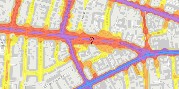 Trafikstøjkort på Frederiksberg Alle 19B, st. 1, 1820 Frederiksberg C