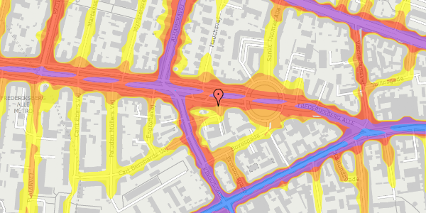 Trafikstøjkort på Frederiksberg Alle 21A, st. , 1820 Frederiksberg C