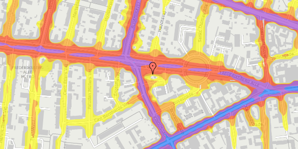 Trafikstøjkort på Frederiksberg Alle 23A, st. th, 1820 Frederiksberg C