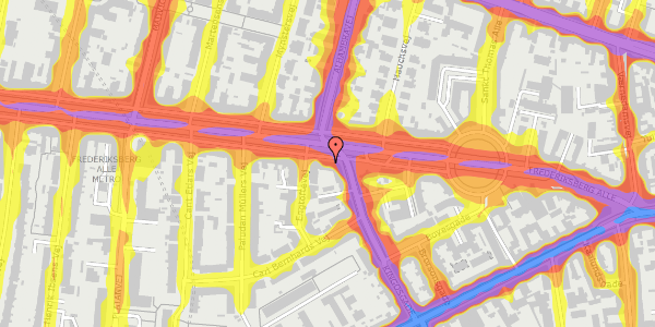 Trafikstøjkort på Frederiksberg Alle 25, st. tv, 1820 Frederiksberg C