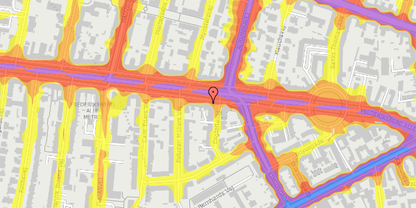 Trafikstøjkort på Frederiksberg Alle 27A, st. th, 1820 Frederiksberg C