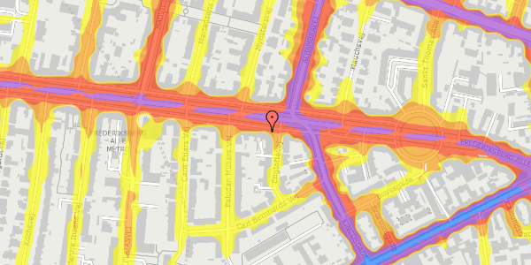 Trafikstøjkort på Frederiksberg Alle 27A, st. tv, 1820 Frederiksberg C