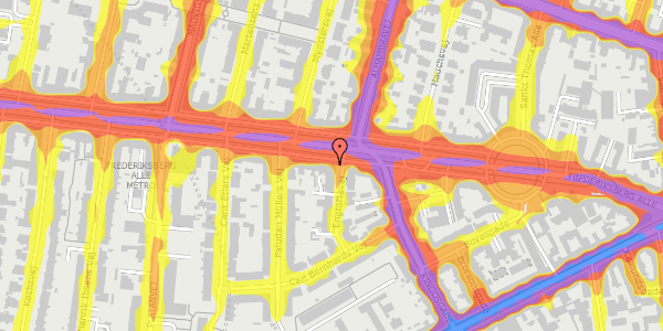 Trafikstøjkort på Frederiksberg Alle 27B, st. 1, 1820 Frederiksberg C