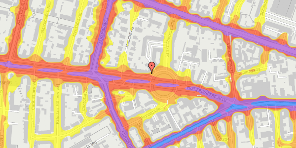 Trafikstøjkort på Frederiksberg Alle 28, st. , 1820 Frederiksberg C