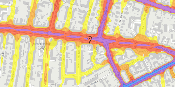 Trafikstøjkort på Frederiksberg Alle 29, st. 2, 1820 Frederiksberg C