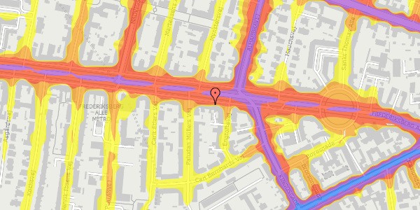 Trafikstøjkort på Frederiksberg Alle 29, st. 3, 1820 Frederiksberg C