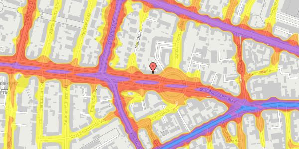 Trafikstøjkort på Frederiksberg Alle 32, st. th, 1820 Frederiksberg C