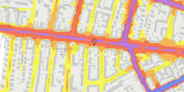 Trafikstøjkort på Frederiksberg Alle 37, st. th, 1820 Frederiksberg C