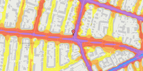 Trafikstøjkort på Frederiksberg Alle 42A, st. 2, 1820 Frederiksberg C