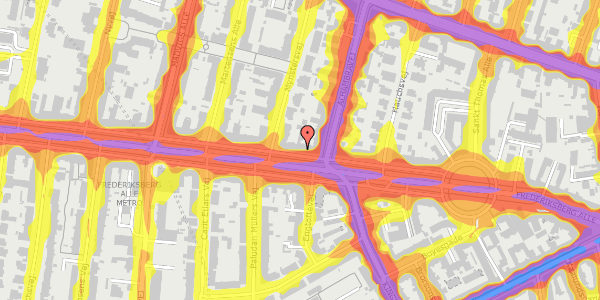 Trafikstøjkort på Frederiksberg Alle 42B, st. tv, 1820 Frederiksberg C