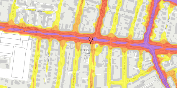 Trafikstøjkort på Frederiksberg Alle 43, st. 2, 1820 Frederiksberg C