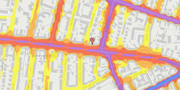 Trafikstøjkort på Frederiksberg Alle 44, st. tv, 1820 Frederiksberg C