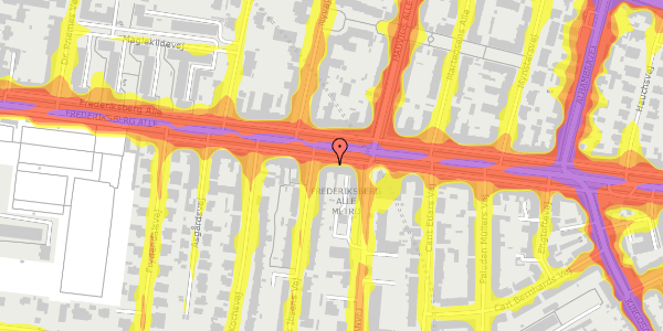 Trafikstøjkort på Frederiksberg Alle 45, st. 1, 1820 Frederiksberg C