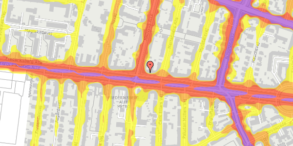 Trafikstøjkort på Frederiksberg Alle 54, st. 1, 1820 Frederiksberg C