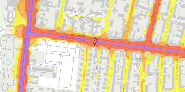 Trafikstøjkort på Frederiksberg Alle 59, st. th, 1820 Frederiksberg C