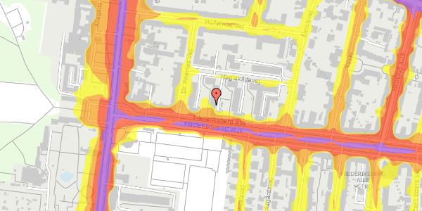 Trafikstøjkort på Frederiksberg Alle 90, st. tv, 1820 Frederiksberg C