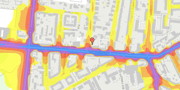 Trafikstøjkort på Frydendalsvej 33, 3. tv, 1809 Frederiksberg C