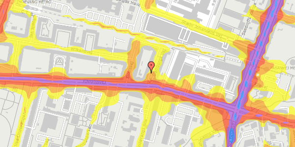 Trafikstøjkort på V.E. Gamborgs Vej 3, 1. th, 2000 Frederiksberg