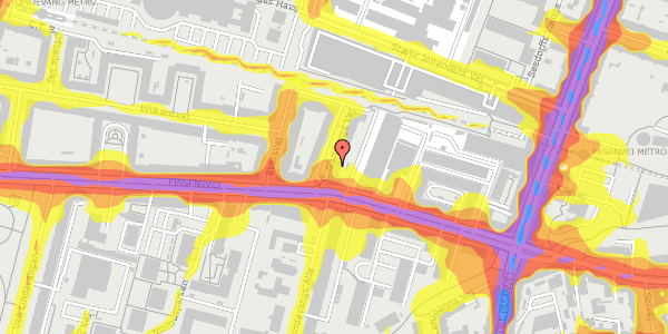 Trafikstøjkort på V.E. Gamborgs Vej 4, 3. th, 2000 Frederiksberg