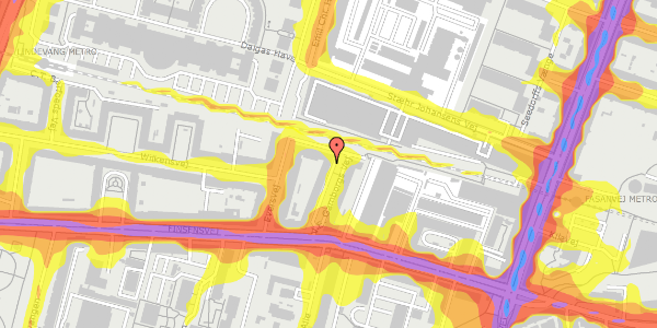 Trafikstøjkort på V.E. Gamborgs Vej 11, 2. th, 2000 Frederiksberg