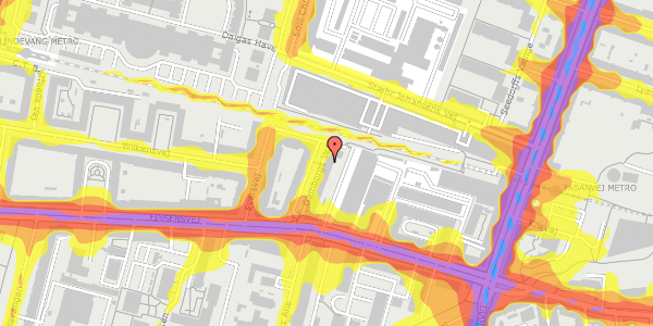 Trafikstøjkort på V.E. Gamborgs Vej 12, 1. th, 2000 Frederiksberg