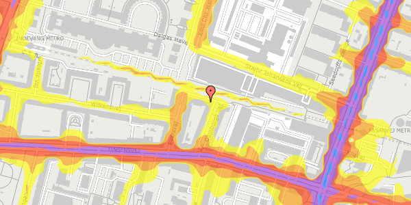 Trafikstøjkort på V.E. Gamborgs Vej 13, 4. th, 2000 Frederiksberg