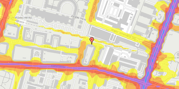 Trafikstøjkort på V.E. Gamborgs Vej 15, st. 2, 2000 Frederiksberg