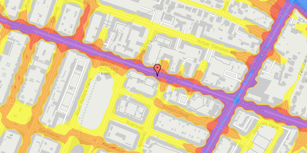 Trafikstøjkort på Godthåbsvej 21A, st. , 2000 Frederiksberg