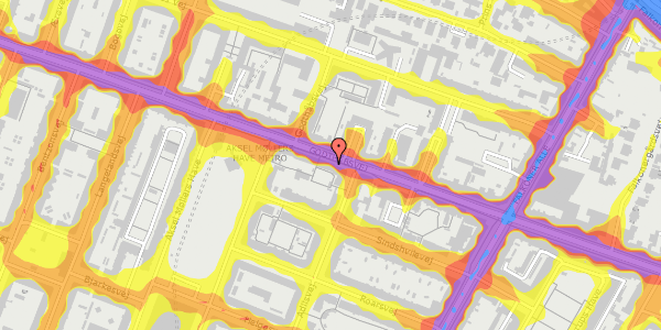 Trafikstøjkort på Godthåbsvej 21A, 1. , 2000 Frederiksberg