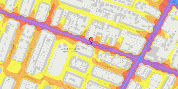 Trafikstøjkort på Godthåbsvej 21B, 1. , 2000 Frederiksberg