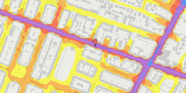 Trafikstøjkort på Godthåbsvej 25, st. th, 2000 Frederiksberg