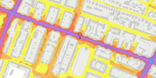 Trafikstøjkort på Godthåbsvej 35, 3. mf, 2000 Frederiksberg