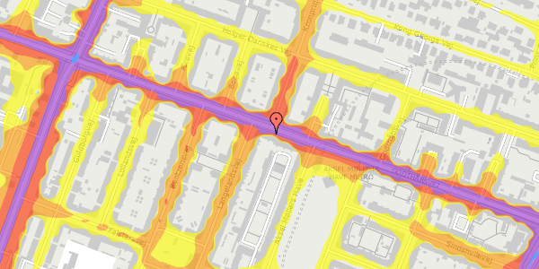 Trafikstøjkort på Godthåbsvej 43, st. 3, 2000 Frederiksberg