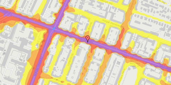 Trafikstøjkort på Godthåbsvej 55, st. th, 2000 Frederiksberg