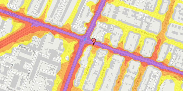 Trafikstøjkort på Godthåbsvej 71, kl. th, 2000 Frederiksberg