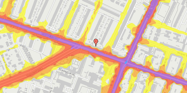 Trafikstøjkort på Godthåbsvej 86, st. 3, 2000 Frederiksberg