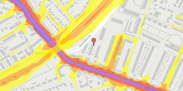 Trafikstøjkort på Godthåbsvej 158, st. 3, 2000 Frederiksberg