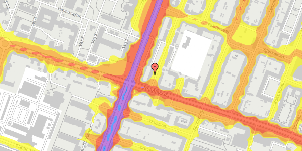 Trafikstøjkort på Guldborgvej 3, st. th, 2000 Frederiksberg