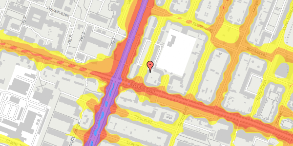 Trafikstøjkort på Guldborgvej 4, 1. th, 2000 Frederiksberg