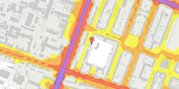 Trafikstøjkort på Guldborgvej 12, st. th, 2000 Frederiksberg