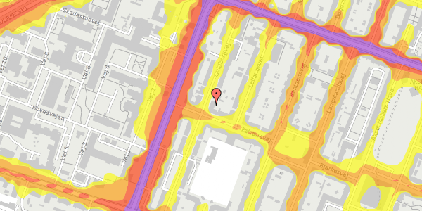 Trafikstøjkort på Guldborgvej 20, st. , 2000 Frederiksberg