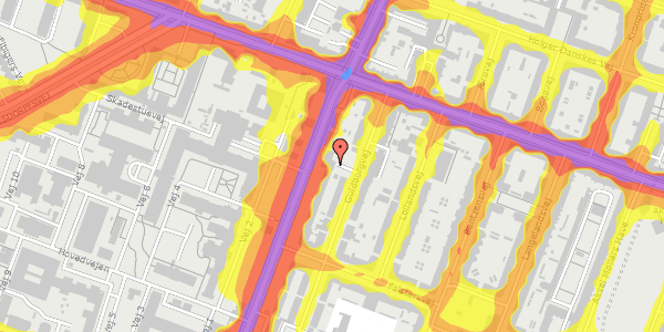 Trafikstøjkort på Guldborgvej 33, 1. th, 2000 Frederiksberg