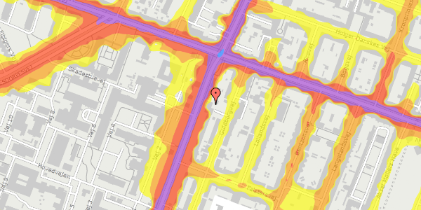 Trafikstøjkort på Guldborgvej 35, 1. th, 2000 Frederiksberg