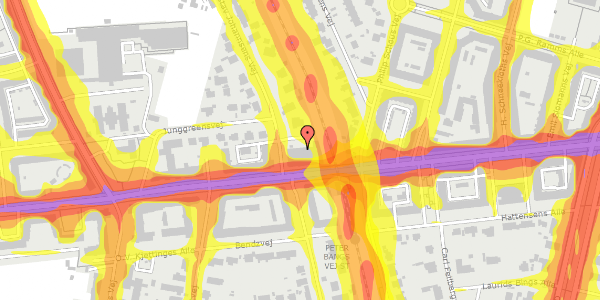 Trafikstøjkort på Gustav Johannsens Vej 2C, 2000 Frederiksberg