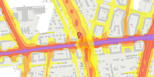 Trafikstøjkort på Gustav Johannsens Vej 2F, 2000 Frederiksberg