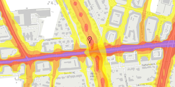 Trafikstøjkort på Gustav Johannsens Vej 2G, 2000 Frederiksberg